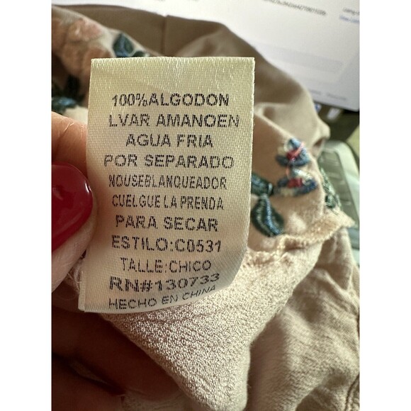 Altar'd State Women's Dusty Rose Gauze Dress Embroidered Off Shoulder Small - Picture 13 of 13